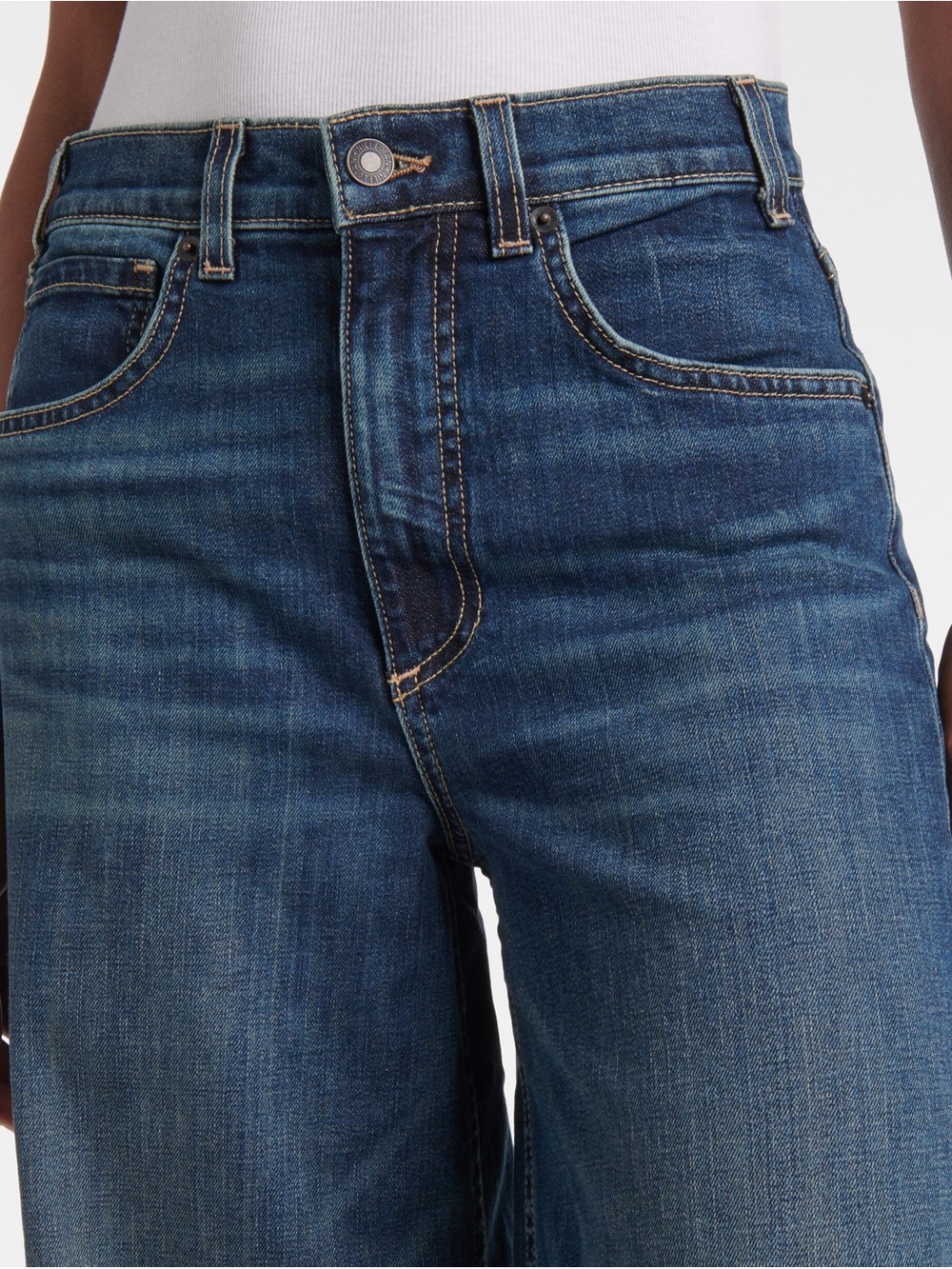 Nili Lotan Rolland Wide Leg High-Rise Women's Jeans Simon Wash - Picture 4 of 6